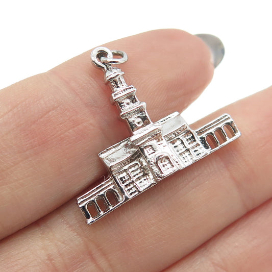 925 Sterling Silver Vintage Independence Hall Philadelphia, Pennsylvania Pendant