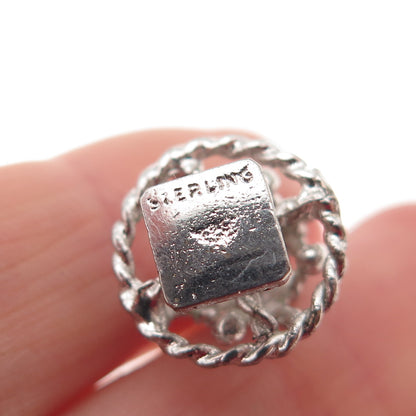 925 Sterling Silver Antique Art Deco Christmas Tree 3D Charm Pendant