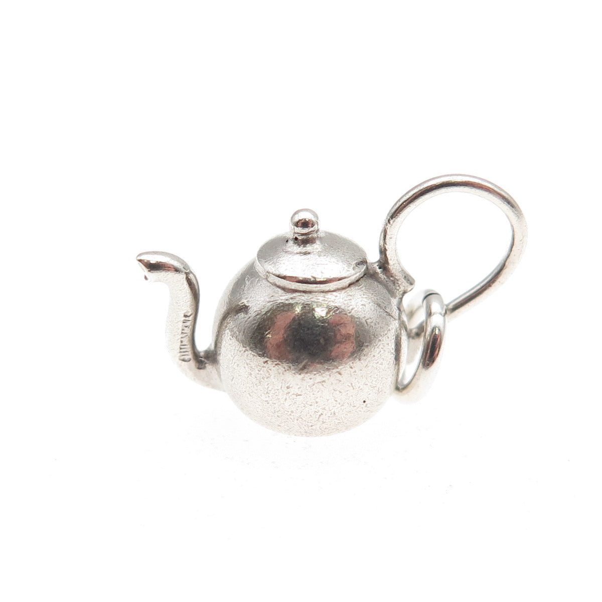 925 Sterling Silver Antique Art Deco Teapot 3D Mini Charm Pendant