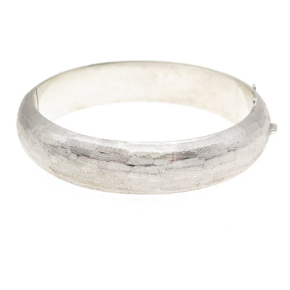 Hayward 925 Sterling Silver Vintage Brushed Bangle Bracelet 7"