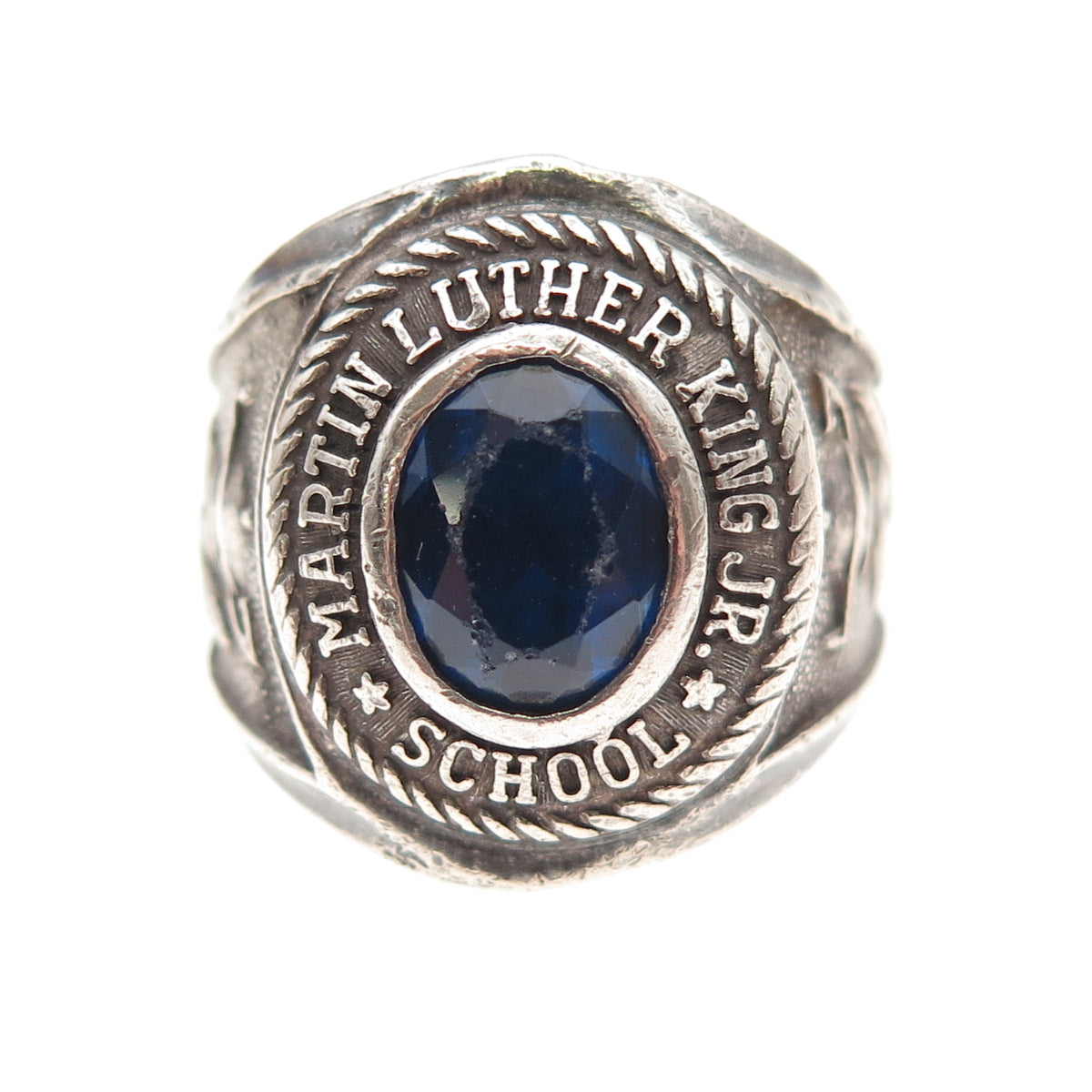 Bale 925 Sterling Vintage 1975 C Z Martin Luther King Jr. School Ring Size 7.25