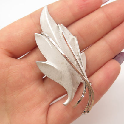 925 Sterling Silver Vintage Curtis Curtman Leaf Pin Brooch