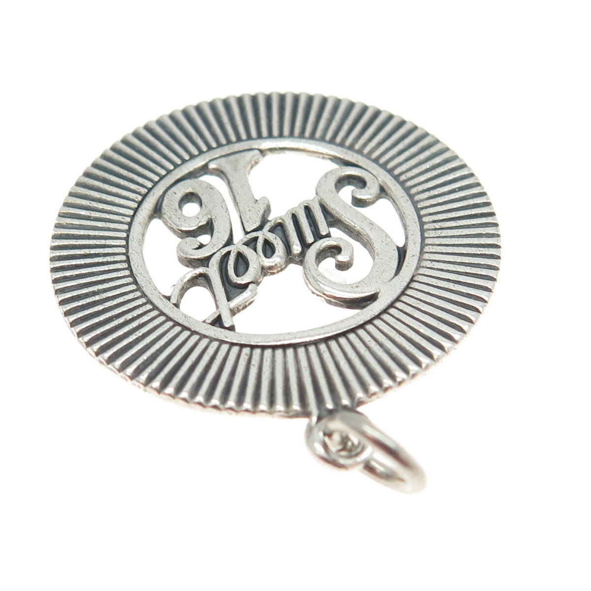 DANECRAFT 925 Sterling Silver Vintage "Sweet 16" Round Pendant