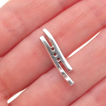 Fossil 925 Sterling Silver Pink C Z Modernist Mini Slide Charm Pendant