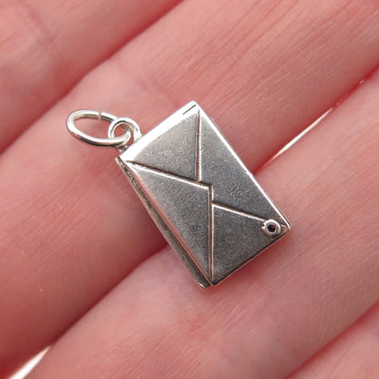925 Sterling Silver Antique You're Tops Report Card Envelope Mini Slide Pendant
