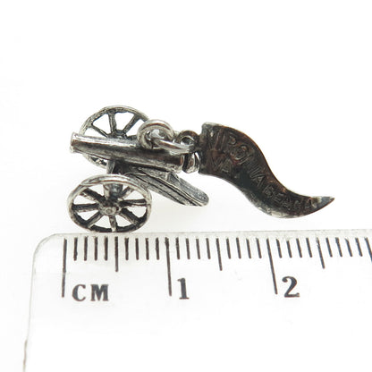 PACIFIC JEWELRY Sterling Silver Vintage Virginia Beach Artillery Charm Pendant