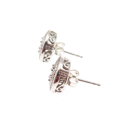 925 Sterling Silver Real Round-Cut Diamond Stud Earrings