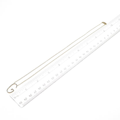 925 Sterling Silver Gold Plated Real Diamond Letter G Cable Chain Necklace 18"