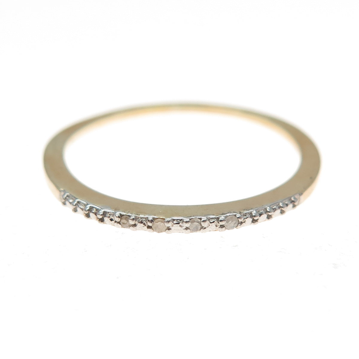 DBJ DEE BERKLE 925 Sterling Gold Plated Real Diamond Stackable Ring Size 9.25