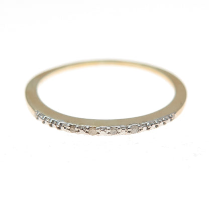 DBJ DEE BERKLE 925 Sterling Gold Plated Real Diamond Stackable Ring Size 9.25