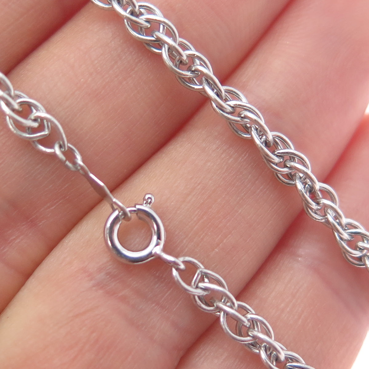 ELKA 925 Sterling Silver Vintage Singapore Chain Necklace 15"