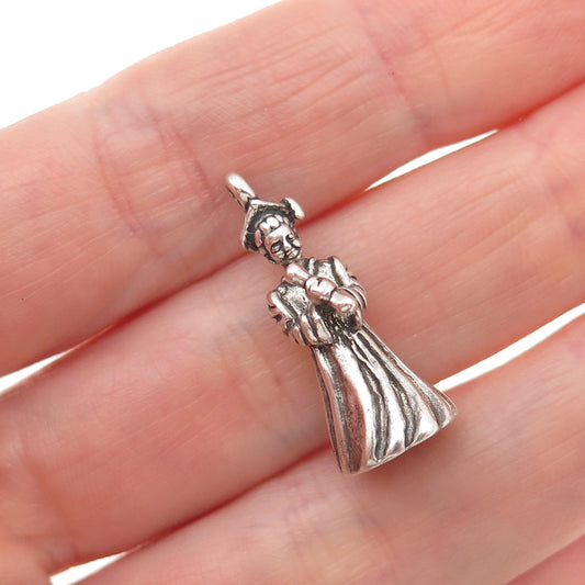 Sunwest 925 Sterling Silver Vintage Graduation Oxidized 3D Charm Pendant