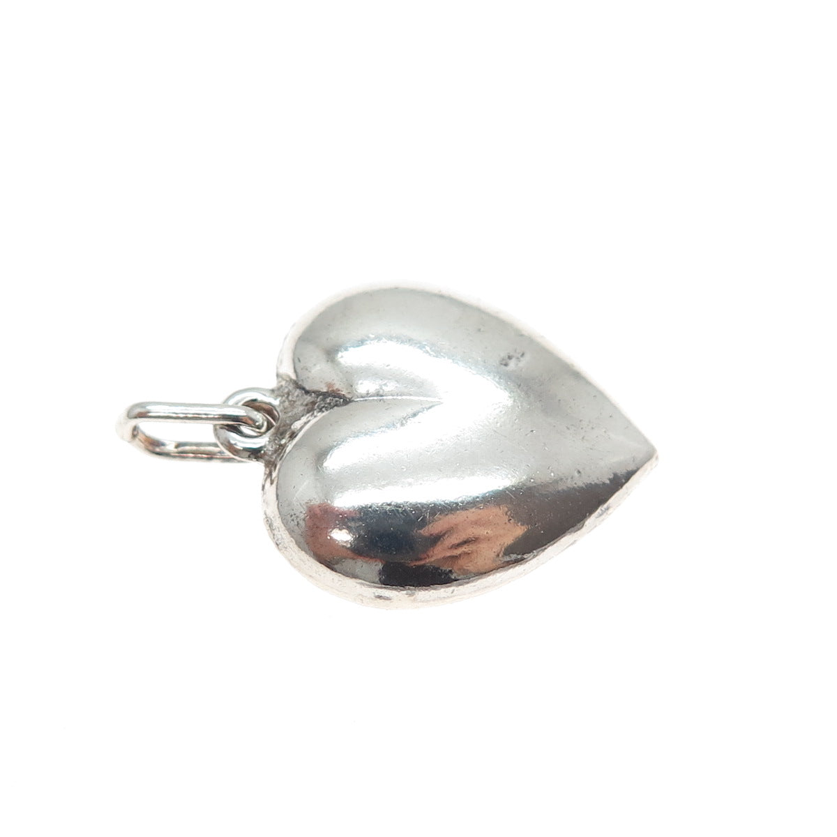 925 Sterling Silver Vintage Italy Heart Chatelaine Minimalist Charm Pendant