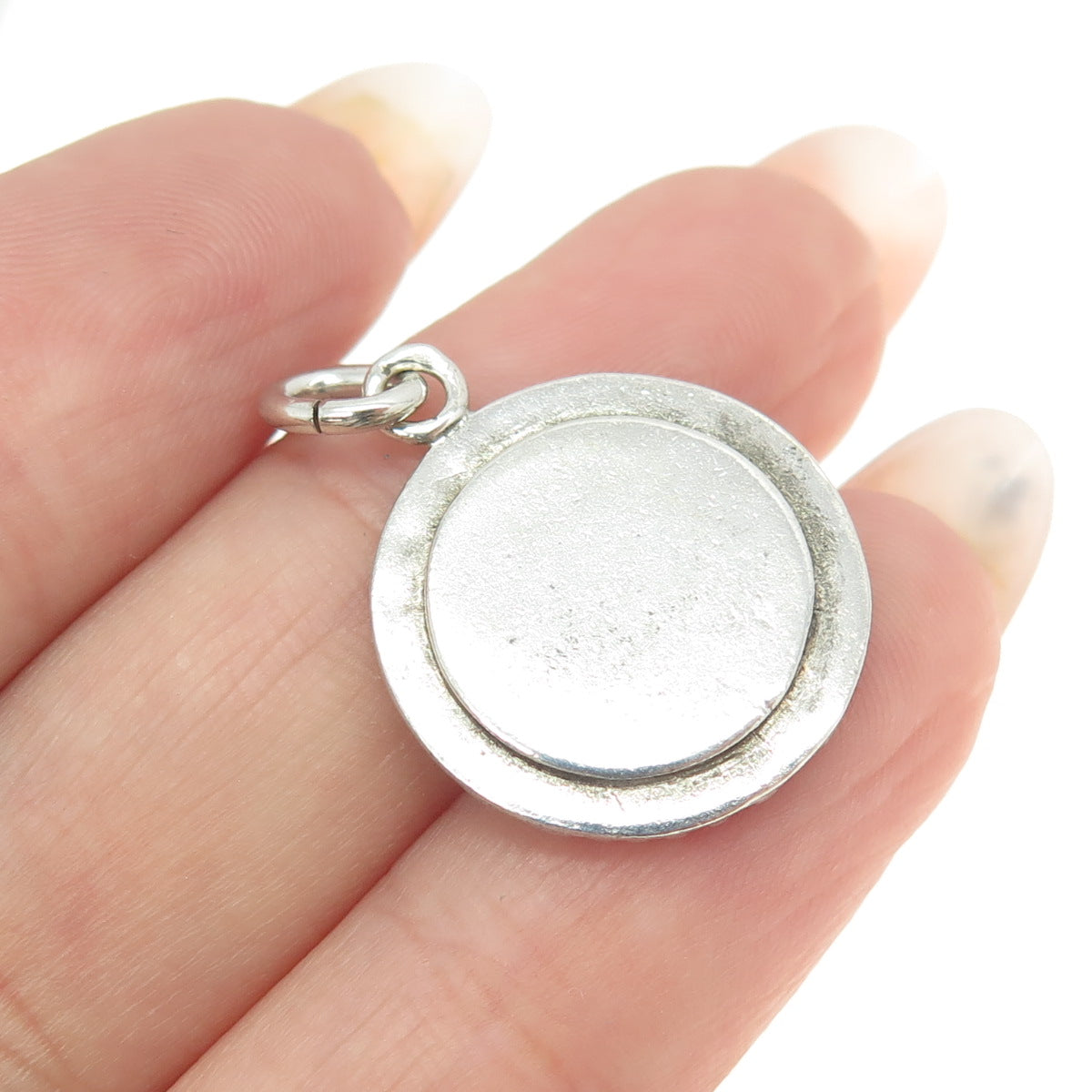 925 Sterling Silver Vintage Roulette Good Luck Charm Pendant