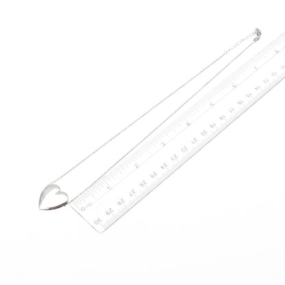 925 Sterling Silver Vintage Heart Slide Pendant Cable Chain Necklace 14-16"