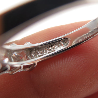 925 Sterling Silver Princess-Cut C Z Half Eternity Ring Size 7.25