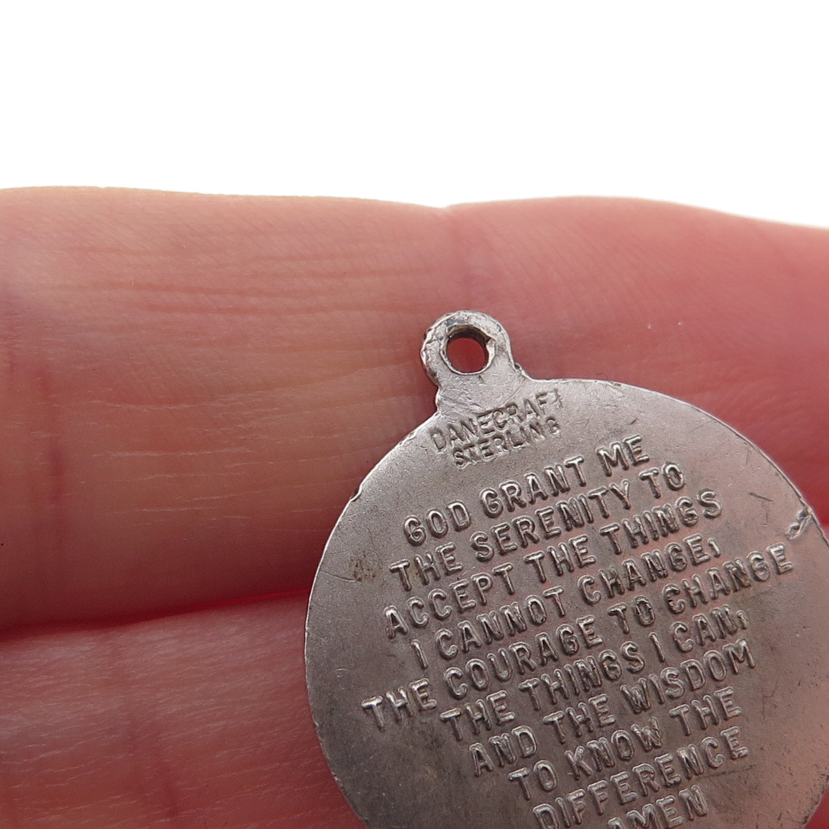 Danecraft 925 Sterling Silver Vintage Prayer Hands Oxidized Charm Pendant