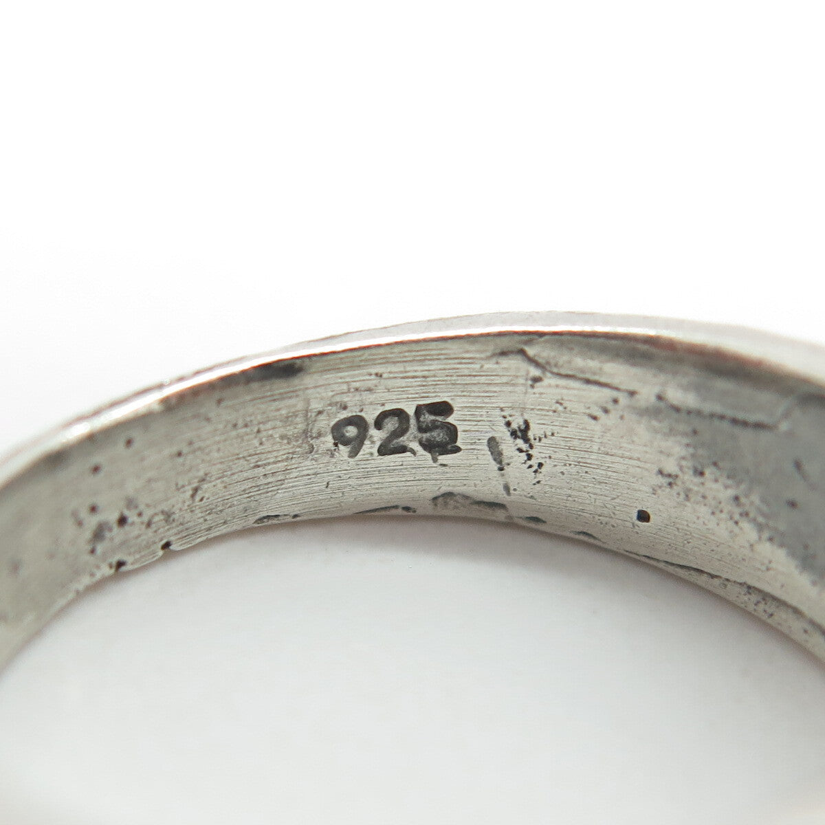 925 Sterling Silver Vintage EFS Mexico Modernist Oxidized Ring Size 6.25