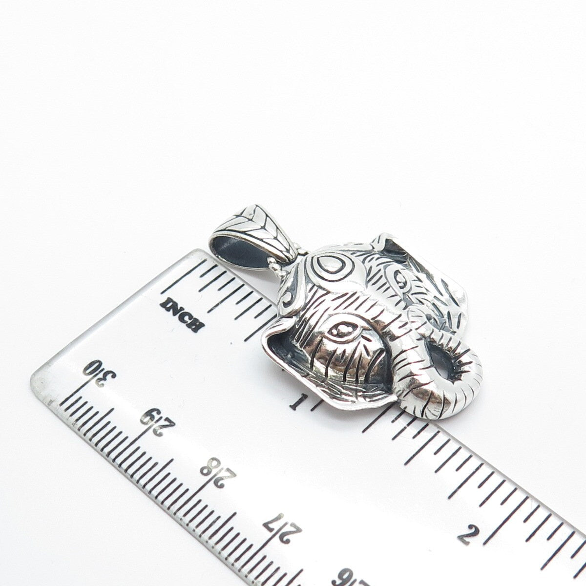 925 Sterling Silver Vintage Ganesha Hindu God Pendant