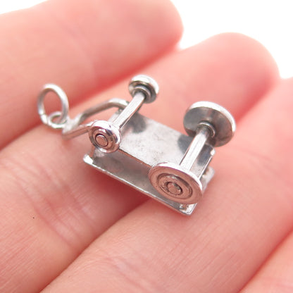 925 Sterling Silver Antique Art Deco Wagon / Trolley Mini 3D Charm Pendant
