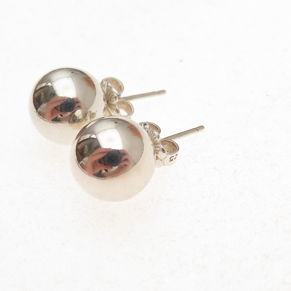 Tiffany & Co. 925 Sterling Silver Vintage HardWear 10mm Ball Stud Earrings