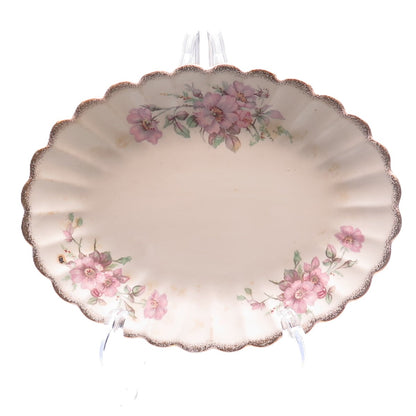 LIMOGES Antique Warranted 22K Gold 3K G-F. W. Wild Rose Porcelain Serving Plate
