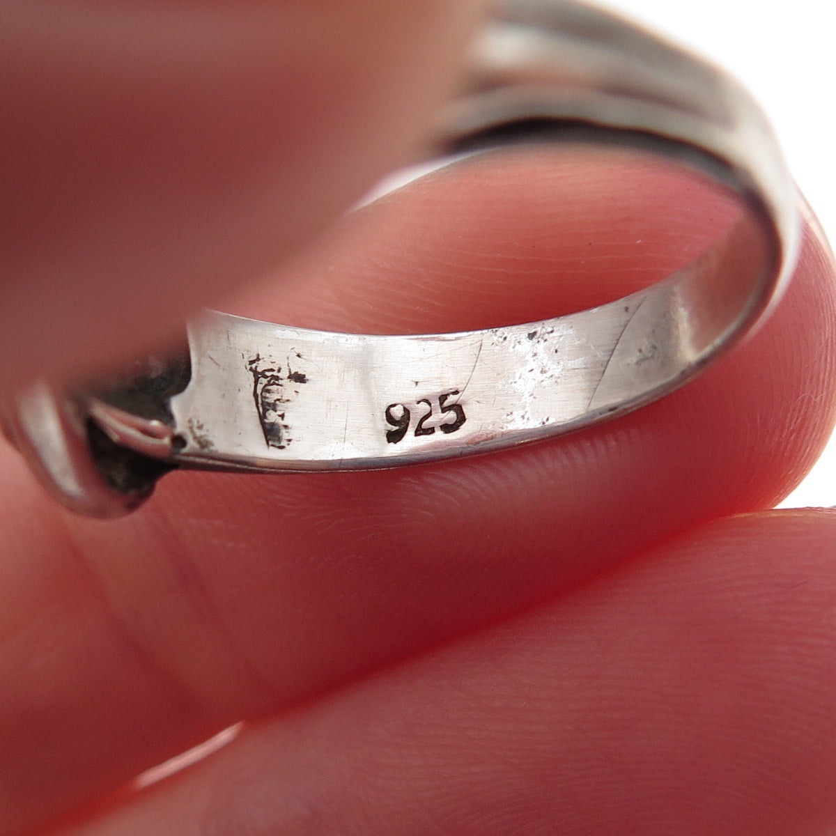925 Sterling Silver Vintage Erotic Scene Oxidized Ring Size 8