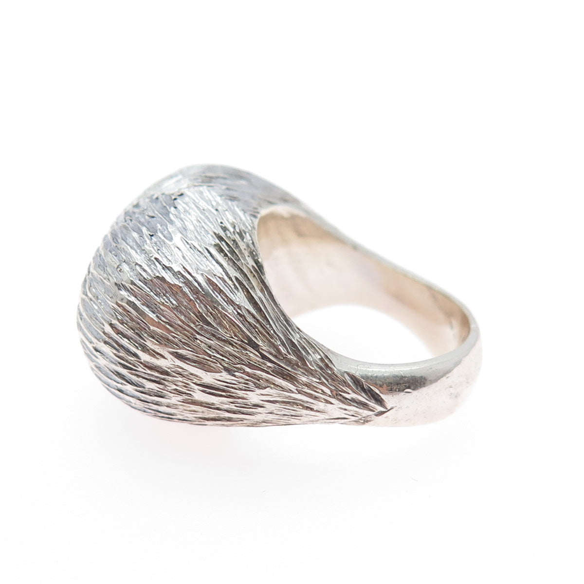925 Sterling Silver Vintage Modernist Dome Oxidized Ring Size 5.75