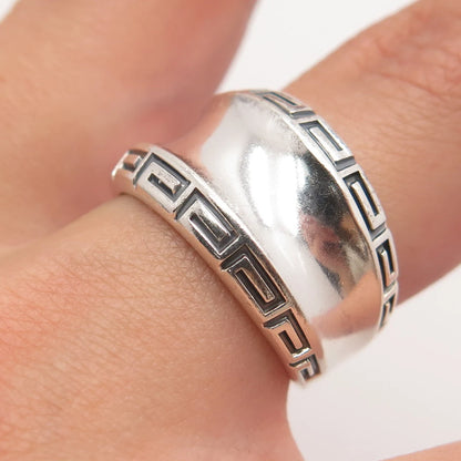 925 Sterling Silver Vintage Kabana Greek Maze Ring Size 6.25