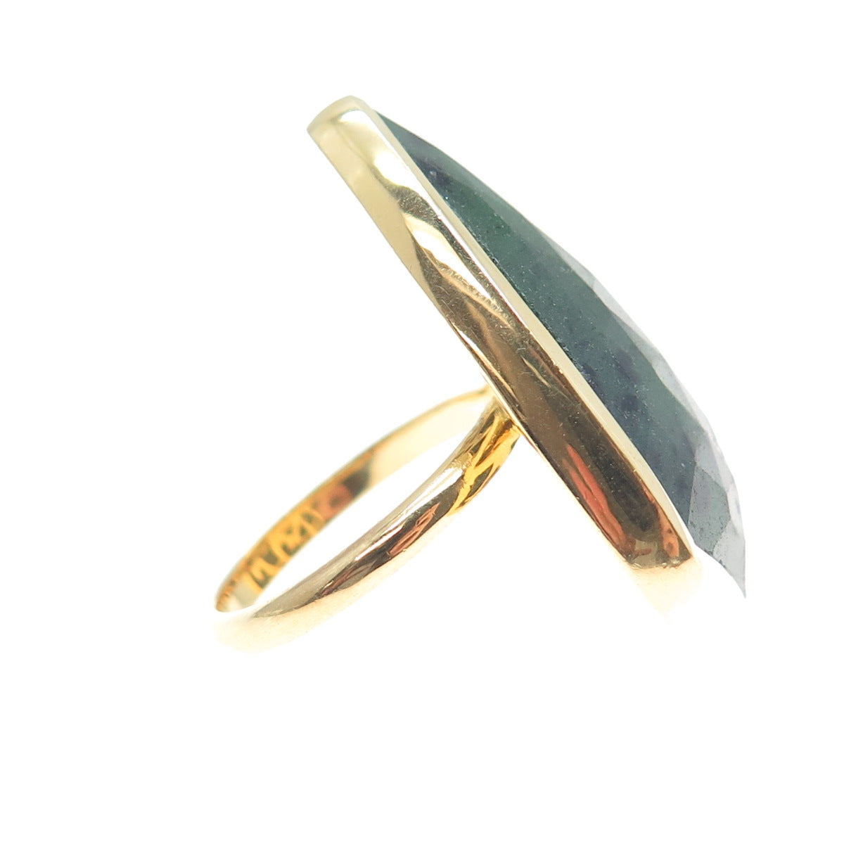 925 Sterling Silver Gold Plated Real Zoisite Ruby Statement Ring Size 6