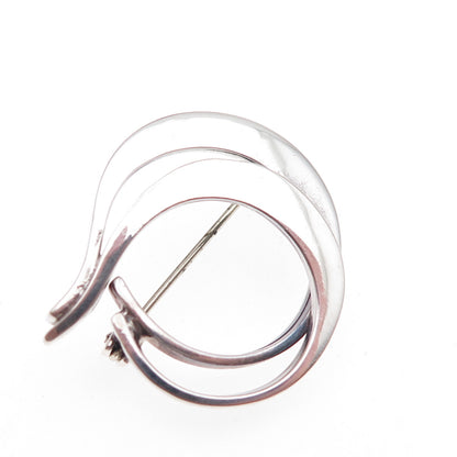 David Andersen 925S Sterling Silver Vintage Norway Modernist Oxidized Pin Brooch