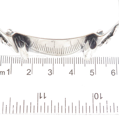 Old Pawn 925 Sterling Silver Vintage Adjustable Watch Band Tribal Bracelet 6.5"
