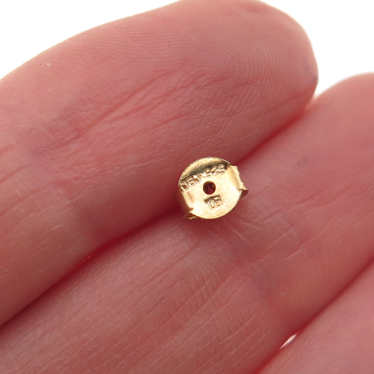 DBJ Dee Berkle 925 Sterling Silver Gold Plated Real Sapphire & C Z Stud Earrings