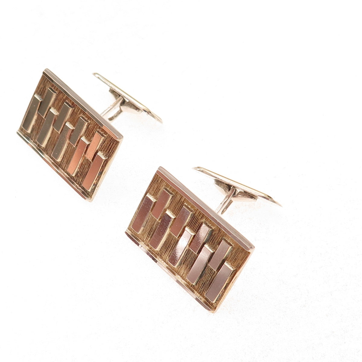 830S Silver 2-Tone Vintage Scandinavia Modernist Cufflinks