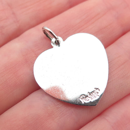 Rembrandt 925 Sterling Silver Vintage Mother We Love You Heart Charm Pendant