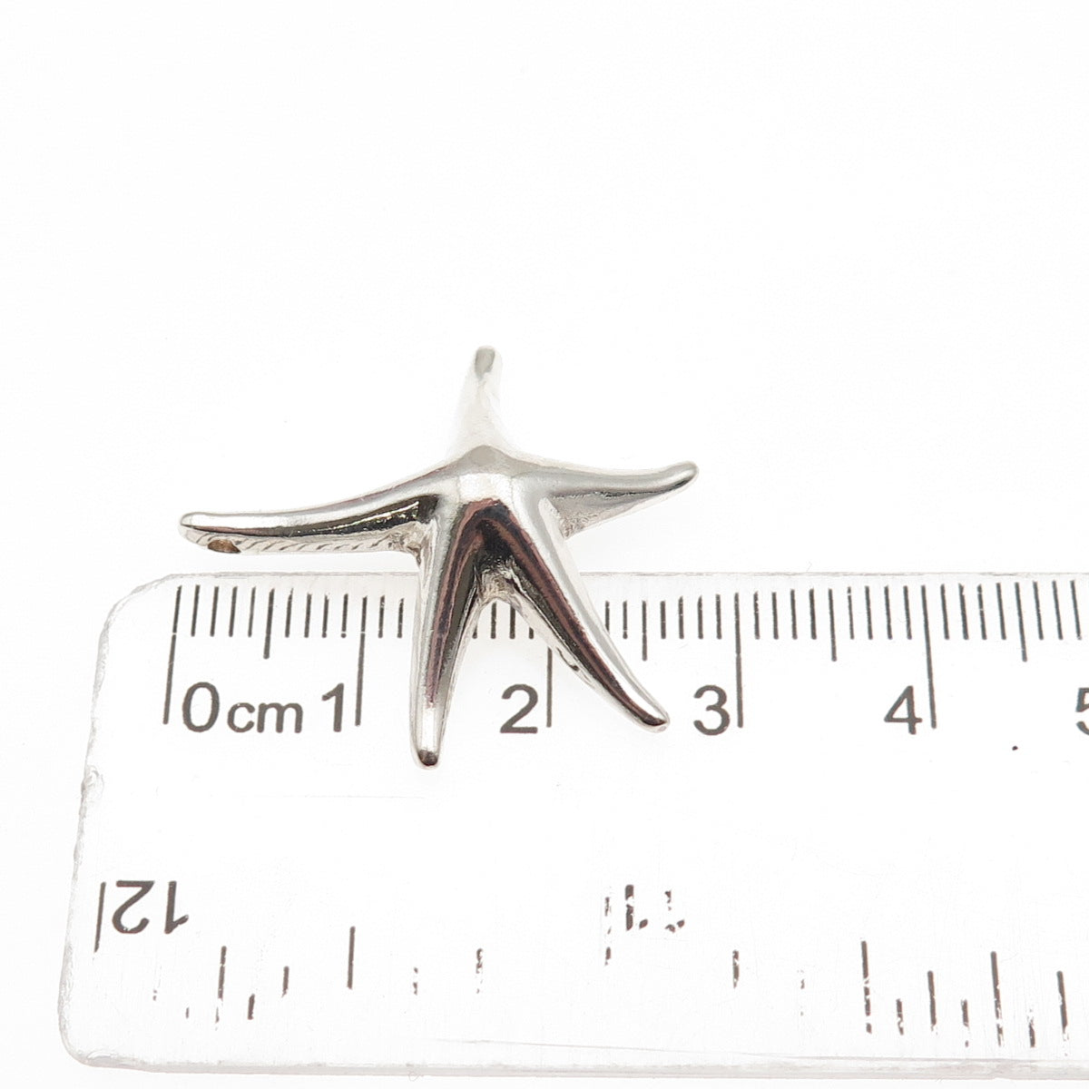 925 Sterling Silver Vintage Starfish Modernist Slide Charm Pendant