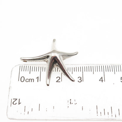 925 Sterling Silver Vintage Starfish Modernist Slide Charm Pendant