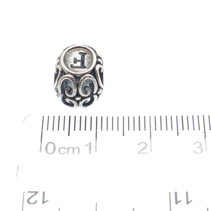 CHAMILIA 925 Sterling Silver Letter F Initial Ornate Bead Charm
