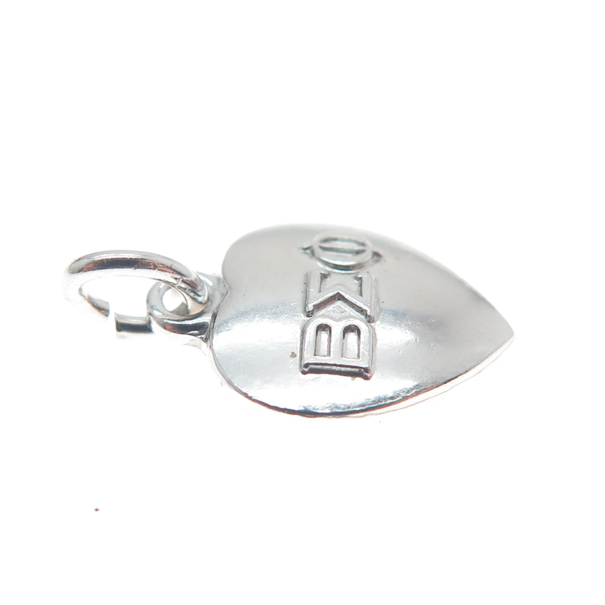 925 Sterling Silver Vintage 1964 Beta Sigma Phi Heart Minimalist Charm Pendant
