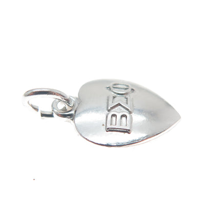 925 Sterling Silver Vintage 1964 Beta Sigma Phi Heart Minimalist Charm Pendant