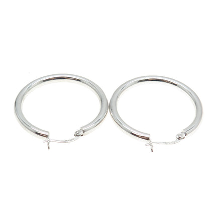 925 Sterling Silver Tube Hoop Earrings