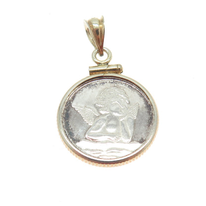 999 Fine Silver 2-Tone Vintage Cherub Pendant