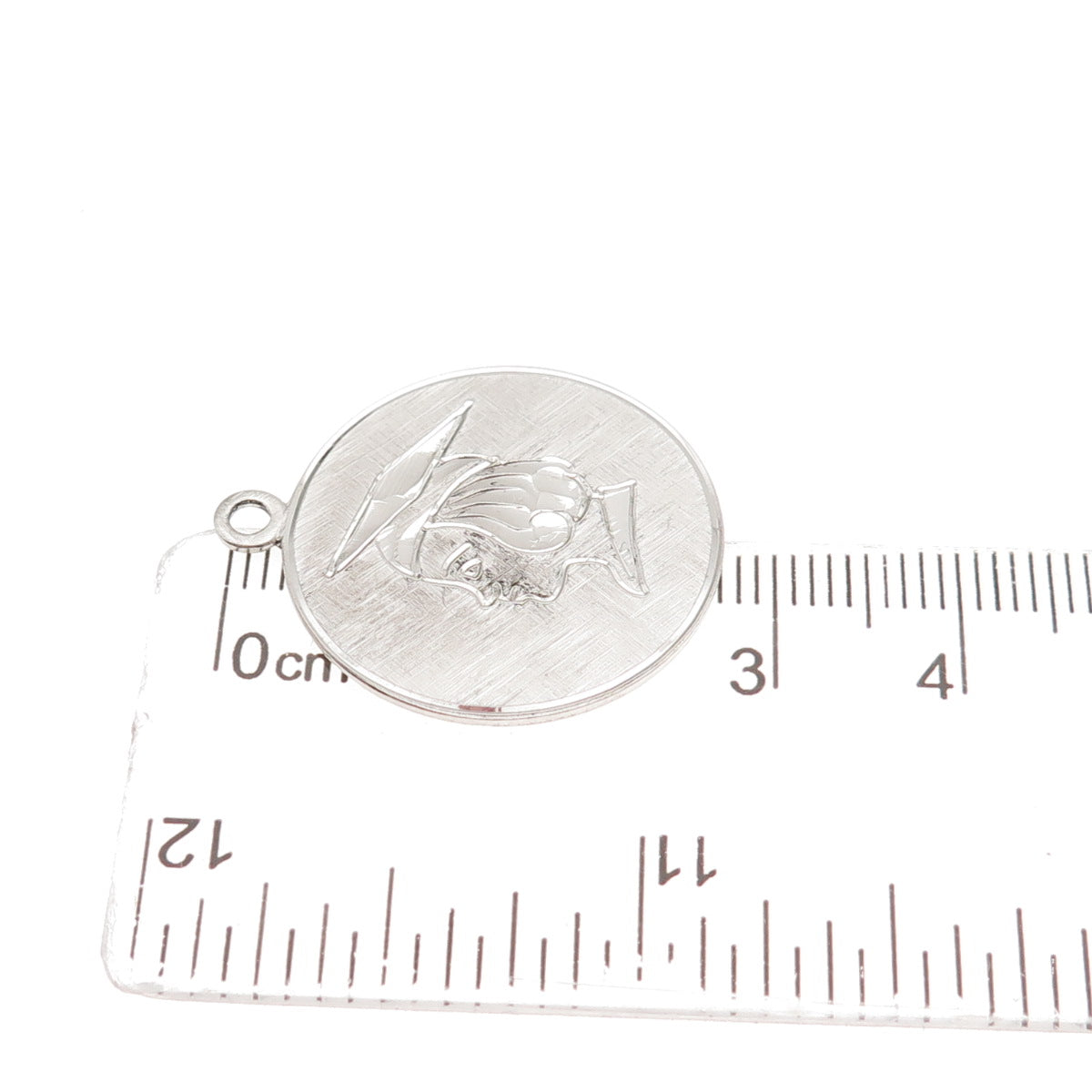 WELLS 925 Sterling Silver Vintage Graduation Girl Tag Charm Pendant
