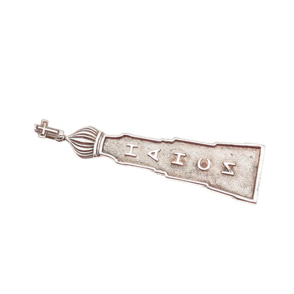 925 Sterling Silver Vintage Cross Orthodox Nancy Religious Charm Pendant