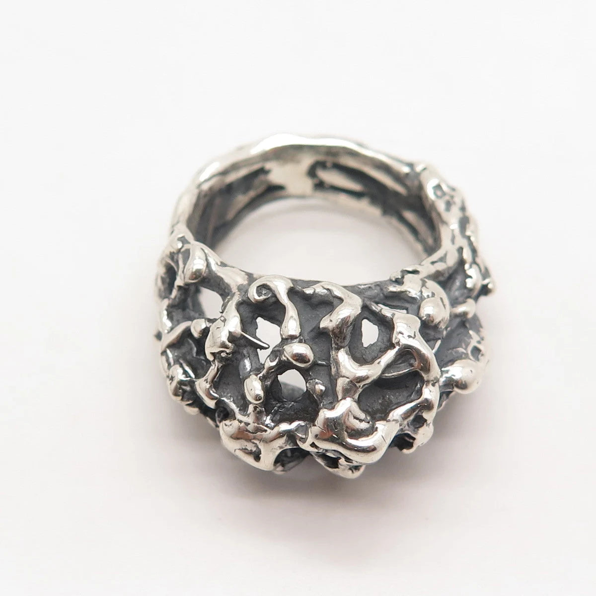 925 Sterling Silver Vintage Israel Modernist Domed Ring Size 8