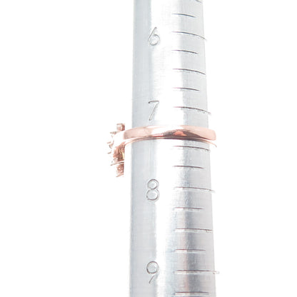 925 Sterling Silver Rose Gold Plated Real Smoky Quartz & C Z Ring Size 7.5