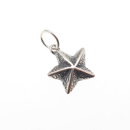 925 Sterling Silver Vintage Starfish Oxidized Mini Charm Pendant