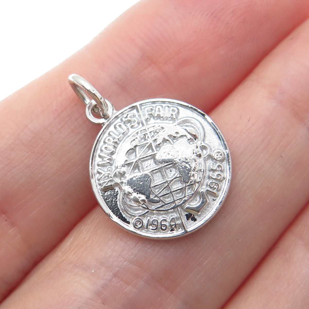 925 Sterling Silver Vintage 1961 NY World's Fair 1964-1965 Mini Charm Pendant