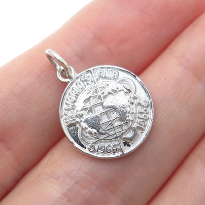 925 Sterling Silver Vintage 1961 NY World's Fair 1964-1965 Mini Charm Pendant