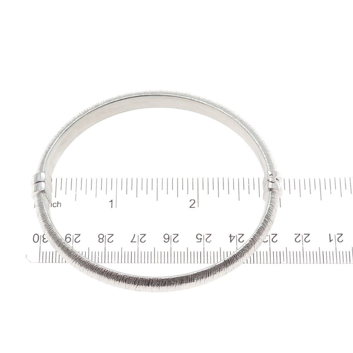 GIOIELLI DI VALENZA Sterling Silver Vintage Italy Modernist Bangle Bracelet 7.5"